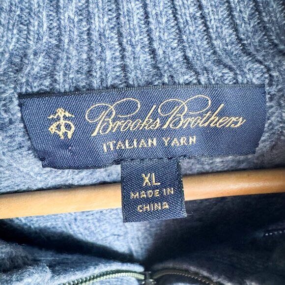 Brooks Brothers Gray Cable Knit Zip Up Sweater - Picture 6 of 6